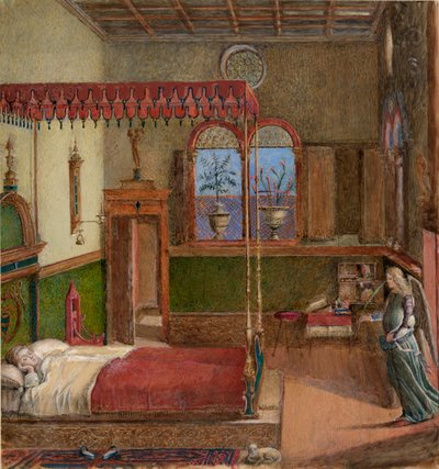 Dessin du rêve de Sainte Ursule de Carpaccio - John Ruskin