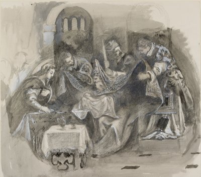 Dessin de la Circoncision de Tintoretto dans la Scuola Grande di San Rocco - John Ruskin