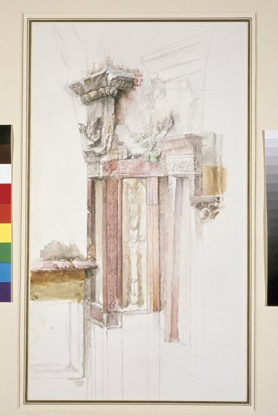 Pilastre sur la façade de Sant Anastasia, Vérone, juin 1869 - John Ruskin