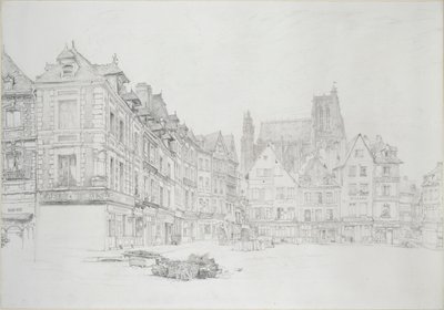 Étude pour (détail) de la Place du Marché, Abbeville - John Ruskin