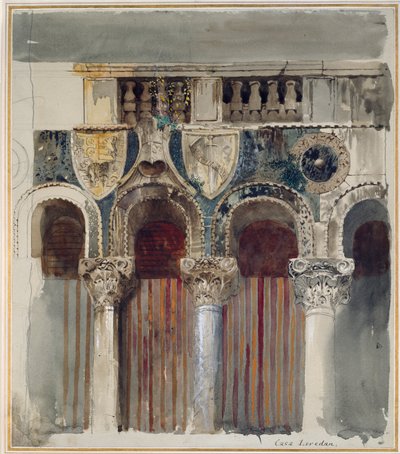 Étude de la marqueterie de marbre sur la façade de la Casa Loredan, Venise, septembre-octobre 1845 - John Ruskin