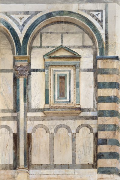 Le Baptistère, Florence : Étude de la partie supérieure du compartiment droit sur la façade sud-ouest - John Ruskin