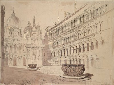 La cour du palais ducal, Venise, mai 1841 - John Ruskin