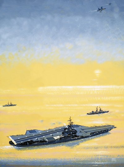 Un porte-avions de la classe Midway des États-Unis utilisé pendant la Seconde Guerre mondiale. - John S. Smith