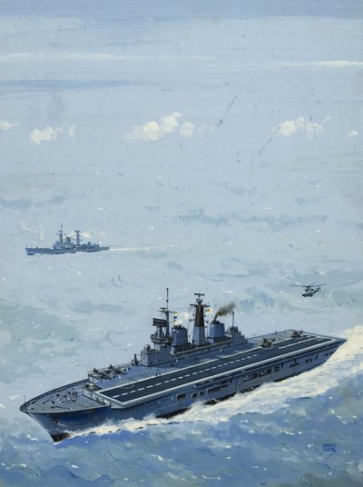 HMS Invincible (gouache sur papier) - John S. Smith