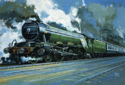 Le Flying Scotsman (gouache sur papier) - John S. Smith