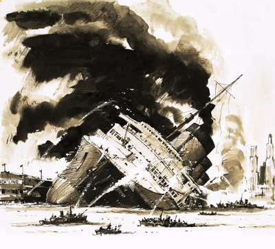 Les grands bateaux à vapeur : Le navire mort à quai. Le Normandie - John S. Smith