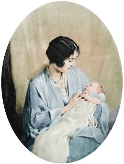 Reine Elizabeth avec la Princesse Elizabeth en 1926 - John Saint Helier Lander