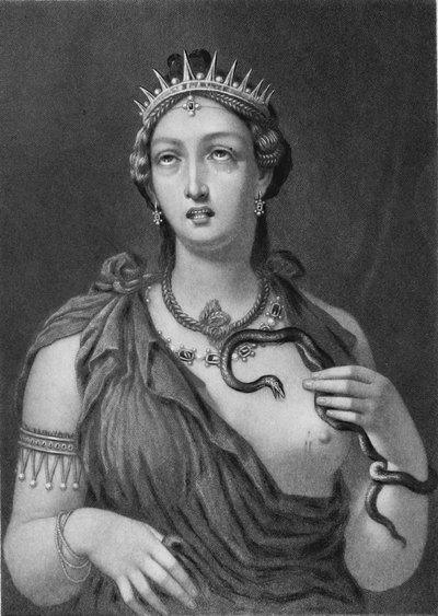 Cléopâtre VII, gravure sur acier de la peinture à l