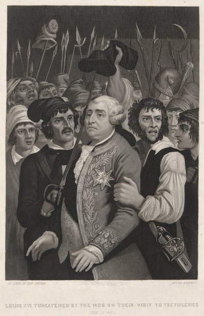 Louis XVI menacé par la foule lors de leur visite aux Tuileries - John Sartain