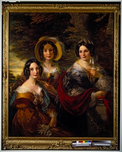 Portrait de Frances, Charlotte et Catherine Voules - John Scarlett Davis