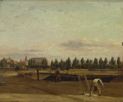 Excavation du canal du Régent, avec vue sur la chapelle de Marylebone - John Seguier