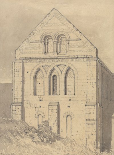 Église de Graville près du Havre de Grâce, Normandie : Fin du transept nord - John Sell Cotman
