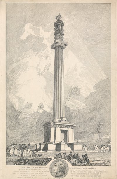 Colonne à Yarmouth à la mémoire de Lord Nelson - John Sell Cotman