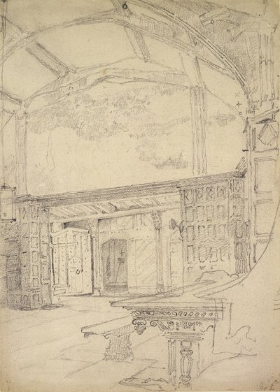 Intérieur du Grand Hall, Little Moreton Hall, Cheshire - John Sell Cotman