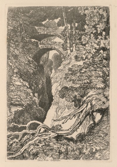Liber Studiorum : Planche 10, Le Pont du Diable, Cardiganshire, 1838 - John Sell Cotman