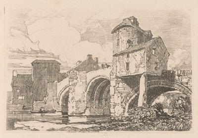 Liber Studiorum: Planche 26, Pont de Monnow, Monmouthshire - John Sell Cotman