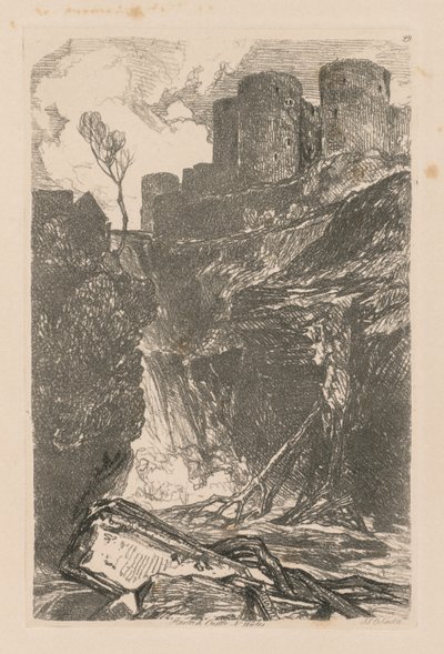 Liber Studiorum : Planche 29, Château de Harlech, N. Pays de Galles - John Sell Cotman