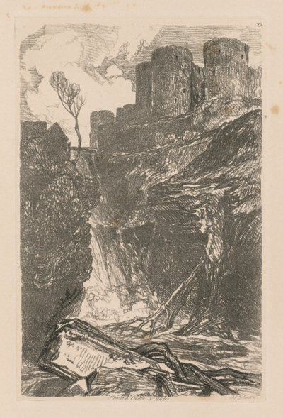 Liber Studiorum : Planche 29, Château de Harlech, N. Pays de Galles, 1838 - John Sell Cotman