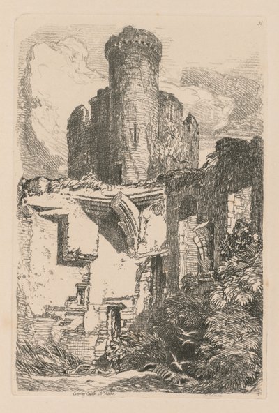 Liber Studiorum : Planche 31, Château de Conway, N. Pays de Galles, 1838 - John Sell Cotman
