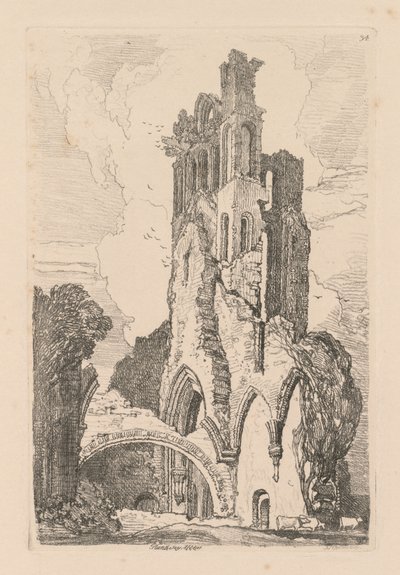 Liber Studiorum : Planche 34, Abbaye de Llanathony, Monmouthshire - John Sell Cotman