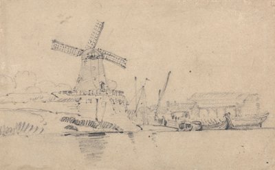 Rivière et Moulin à Vent - John Sell Cotman
