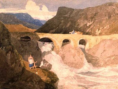 Route vers Capel Curig, nord du Pays de Galles - John Sell Cotman