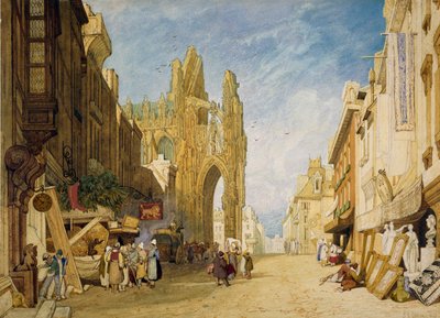 Scène de Rue à Alençon, Normandie, 1828 - John Sell Cotman