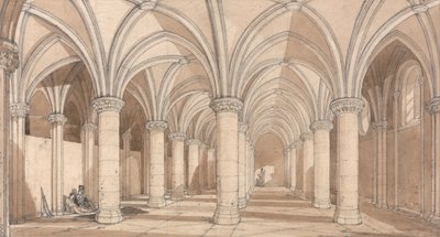 Salle des Barons, Mont Saint Michel - John Sell Cotman