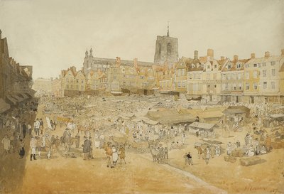 La Place du Marché, Norwich, vue de chez M. Cooper, 1807 - John Sell Cotman