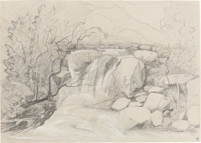 Cascade avec rochers - John Sell Cotman
