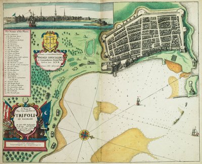 Carte de la ville et du port de Tripoli en Barbarie - John Seller