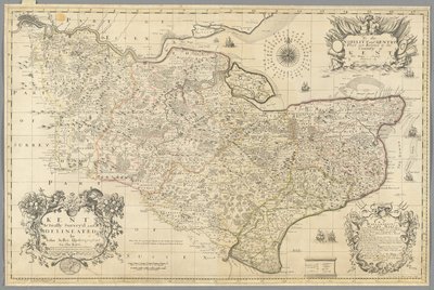 Kent, effectivement arpenté et délimité par John Seller, c.1680 (gravure) - John Seller