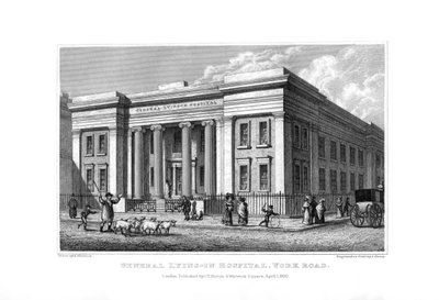 Hôpital général de la maternité, York Road, Lambeth, Londres, 1830 - John Shury