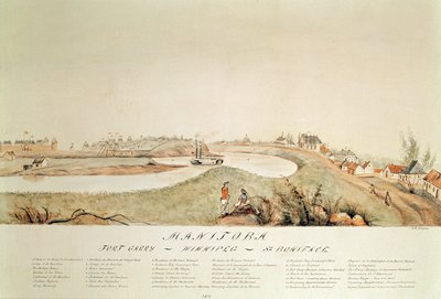 Manitoba, montrant un poste de traite de la Compagnie de la Baie d