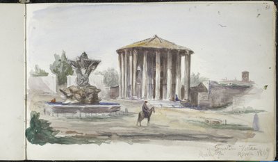 Paysage avec figures, Templum Vestas, Rome, 9 avril 1869 - John Singer Sargent