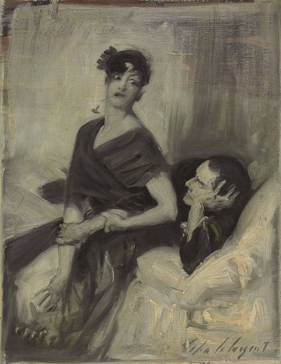 Homme et femme sur un lit, c.1880-1882 - John Singer Sargent