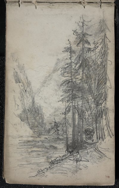 Paysage de montagne avec arbres, 1871-72 - John Singer Sargent