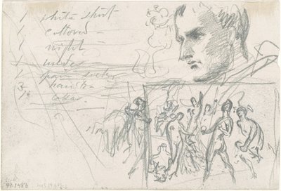 Tête napoléonienne et Jugement de Paris [verso], vers 1871-1872 - John Singer Sargent