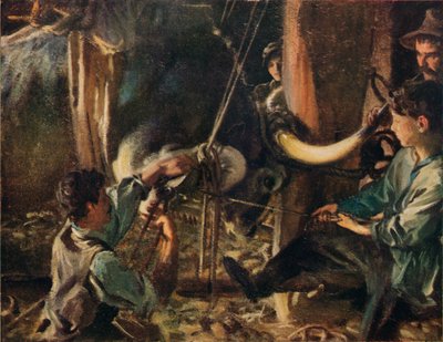 Ferrage du bœuf, vers 1910 - John Singer Sargent