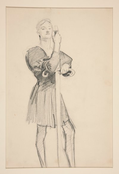 Figure debout avec une lance - John Singer Sargent