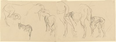 Études pour ferrer les chevaux de cavalerie au front [recto] - John Singer Sargent