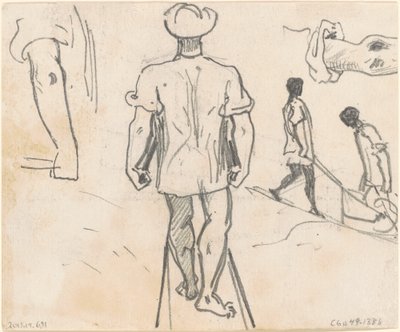 Études de paysans avec des brouettes [verso], 1870-1872 - John Singer Sargent