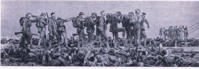 Le poste de secours. Victimes du gaz moutarde, de British Adventure publié par Collins, 1947 - John Singer Sargent