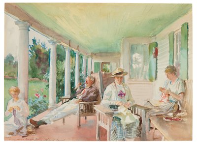 La Piazza; Sur la véranda, vers 1921-22 - John Singer Sargent