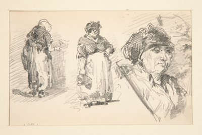 Deux figures debout et une tête - John Singer Sargent