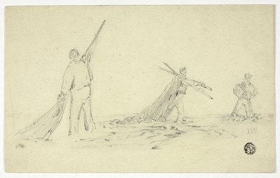 Hommes portant des filets - John Skinner Prout