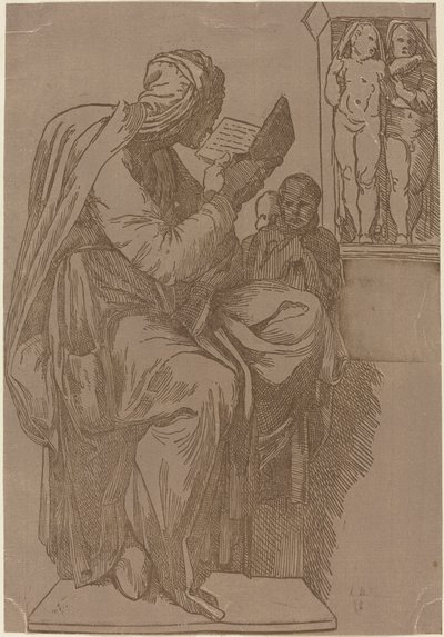 Une Sibylle lisant - John Skippe after Michelangelo