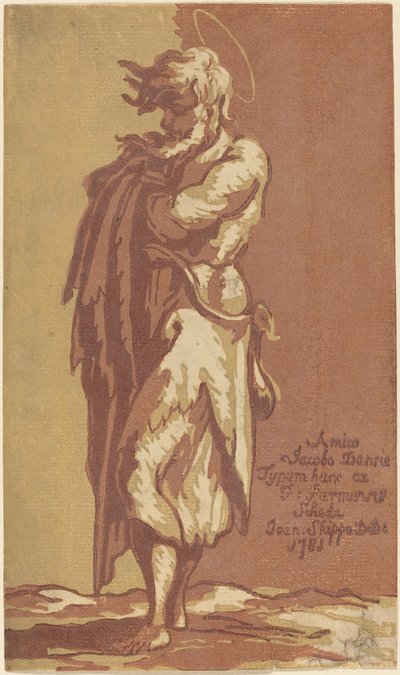 Saint masculin debout, les bras croisés, face à gauche - John Skippe after Parmigianino