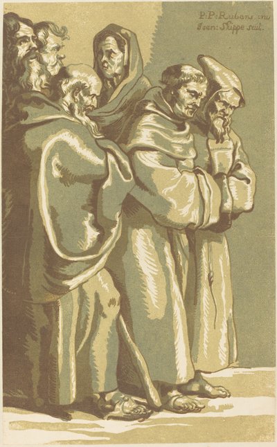 Un groupe de moines et une femme - John Skippe after Sir Peter Paul Rubens